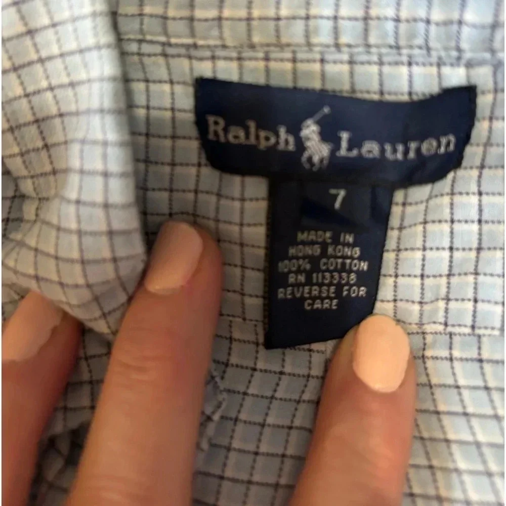 Ralph Lauren Boys Button Up Shirt Size: 7 with E-land vest 6X/7